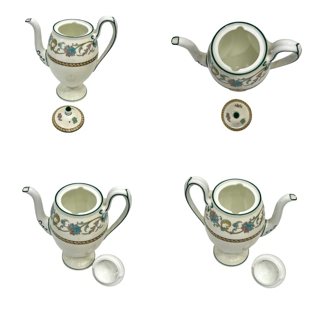 WEDGWOOD SHAH BONE CHINA: CUPS & SAUCERS, TRAY, COFFEE POT, SUGAR BOWL & CREAMER